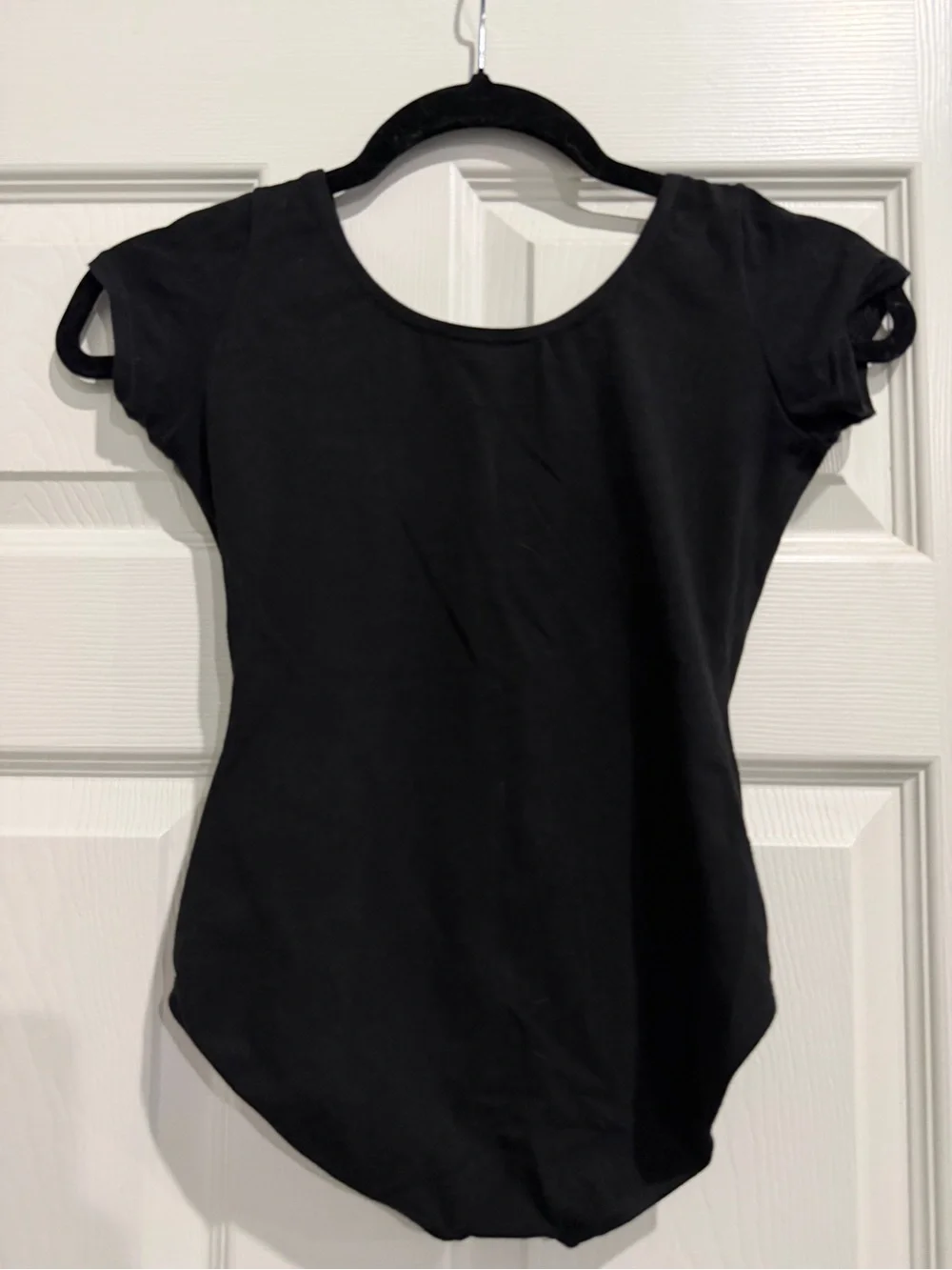 Capezio Black Short-Sleeve Kids Leotard